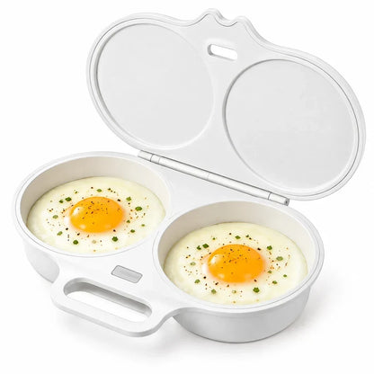 🥚 Perfect Poached Eggs in 2 Mins – No Oil, No Explosion. Microwave Egg Cooker with Splash-Proof Lid.