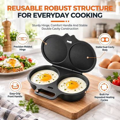 🥚 Perfect Poached Eggs in 2 Mins – No Oil, No Explosion. Microwave Egg Cooker with Splash-Proof Lid.