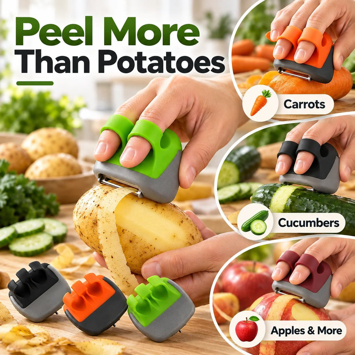 🔥LIMITED-TIME 50% OFF! Palm Vegetable Peeler Set – Soft Grip Handheld Fruit & Veggie Peeler!!!